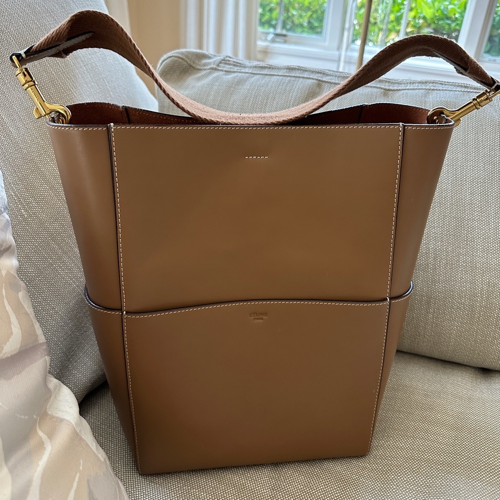 Celine Tan Leather Shoulder Bag